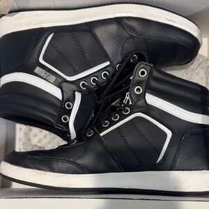 Black and White High-Top Sneakers